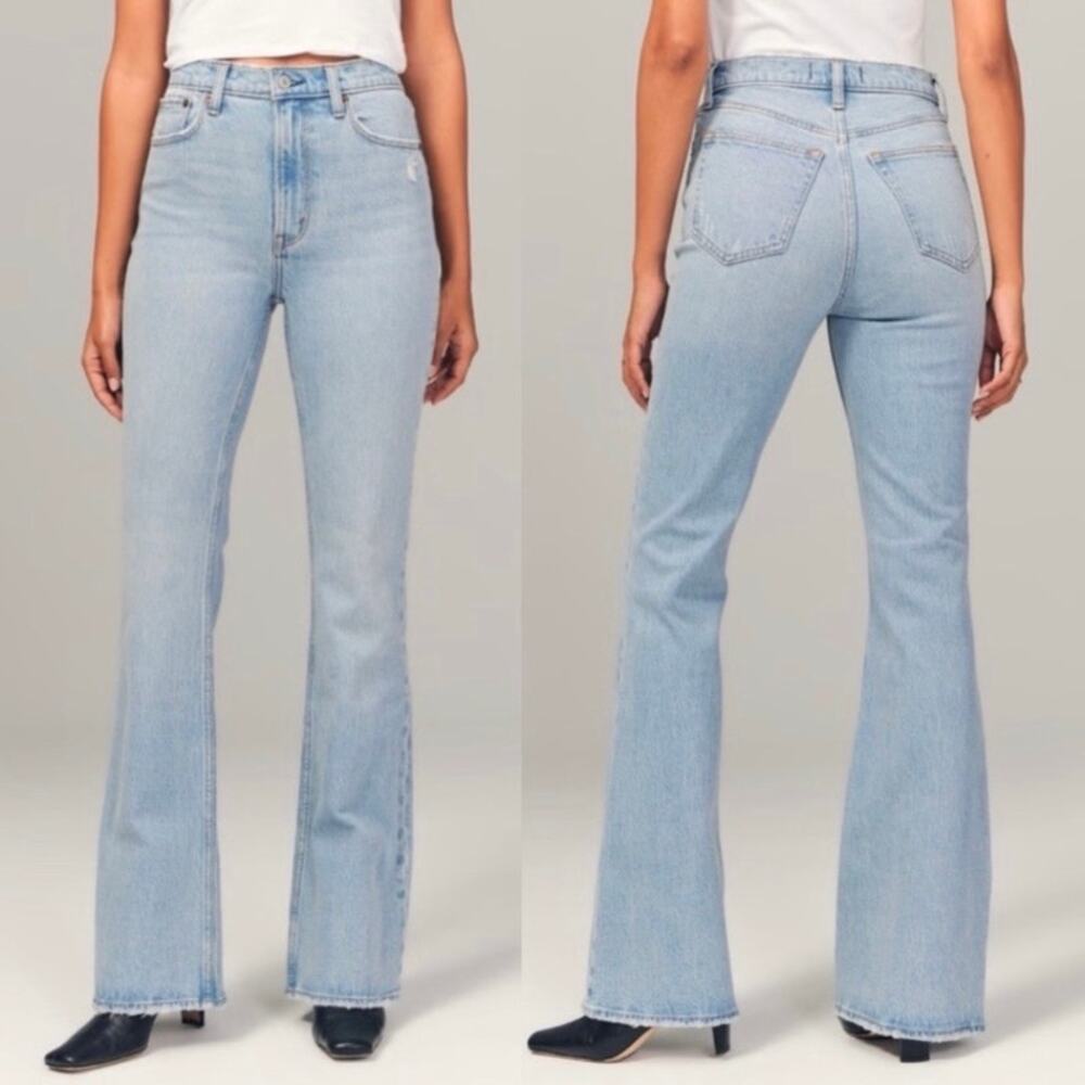 Abercrombie & Fitch Sz 34/18R The Vintage Flare High Rise Jean in Light Wash